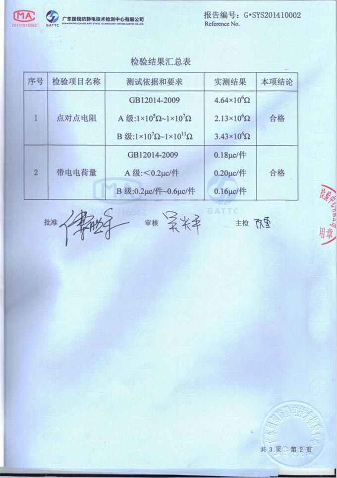 防靜電大褂檢測報(bào)告